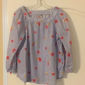 Striped & floral blouse